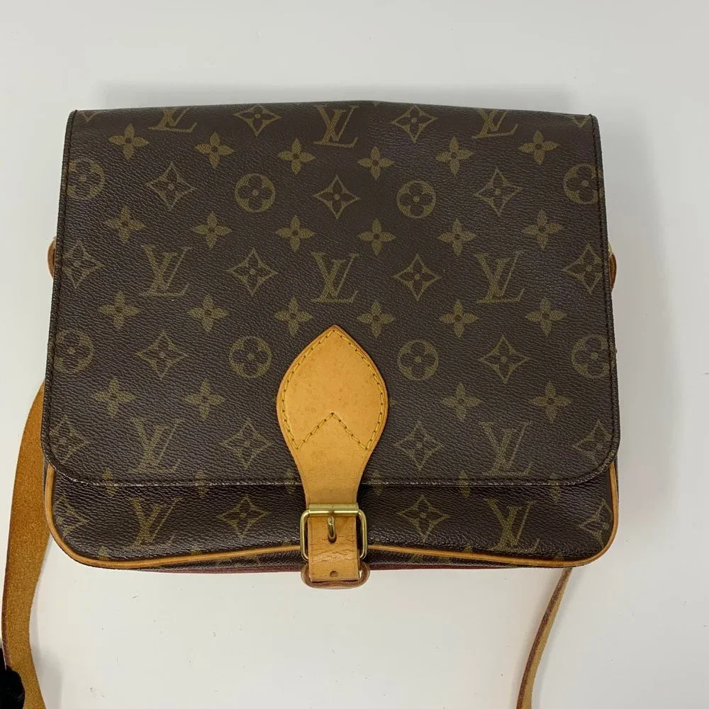 Louis Vuitton Brown Monogram Crossbody with Tan Leather Accents